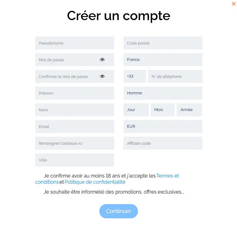 Processus d'inscription VERSAILLES CASINO
